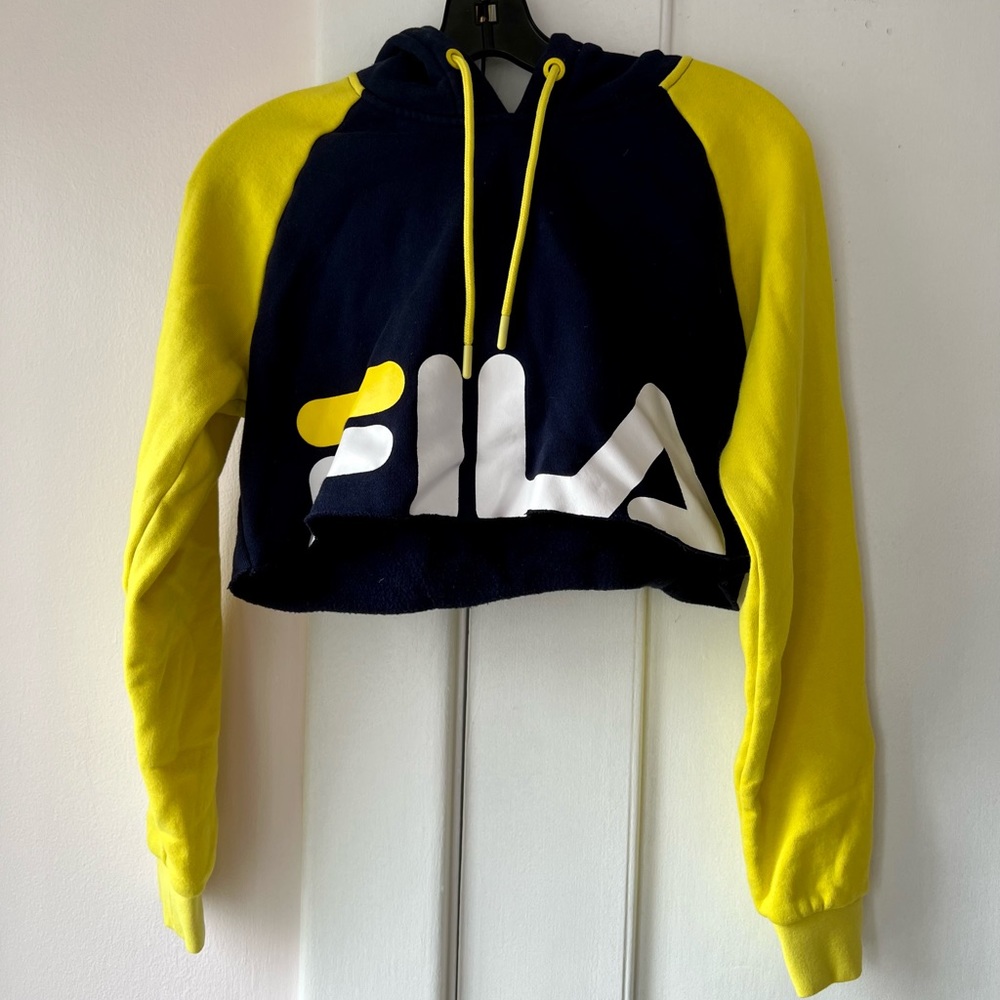 Cropped FILA x SoulCycle hoodie